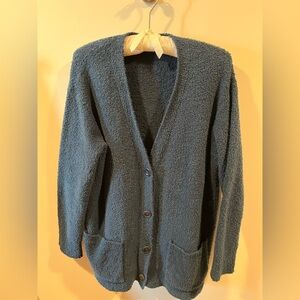 Eileen Fisher Textured Blue Knit Cardigan